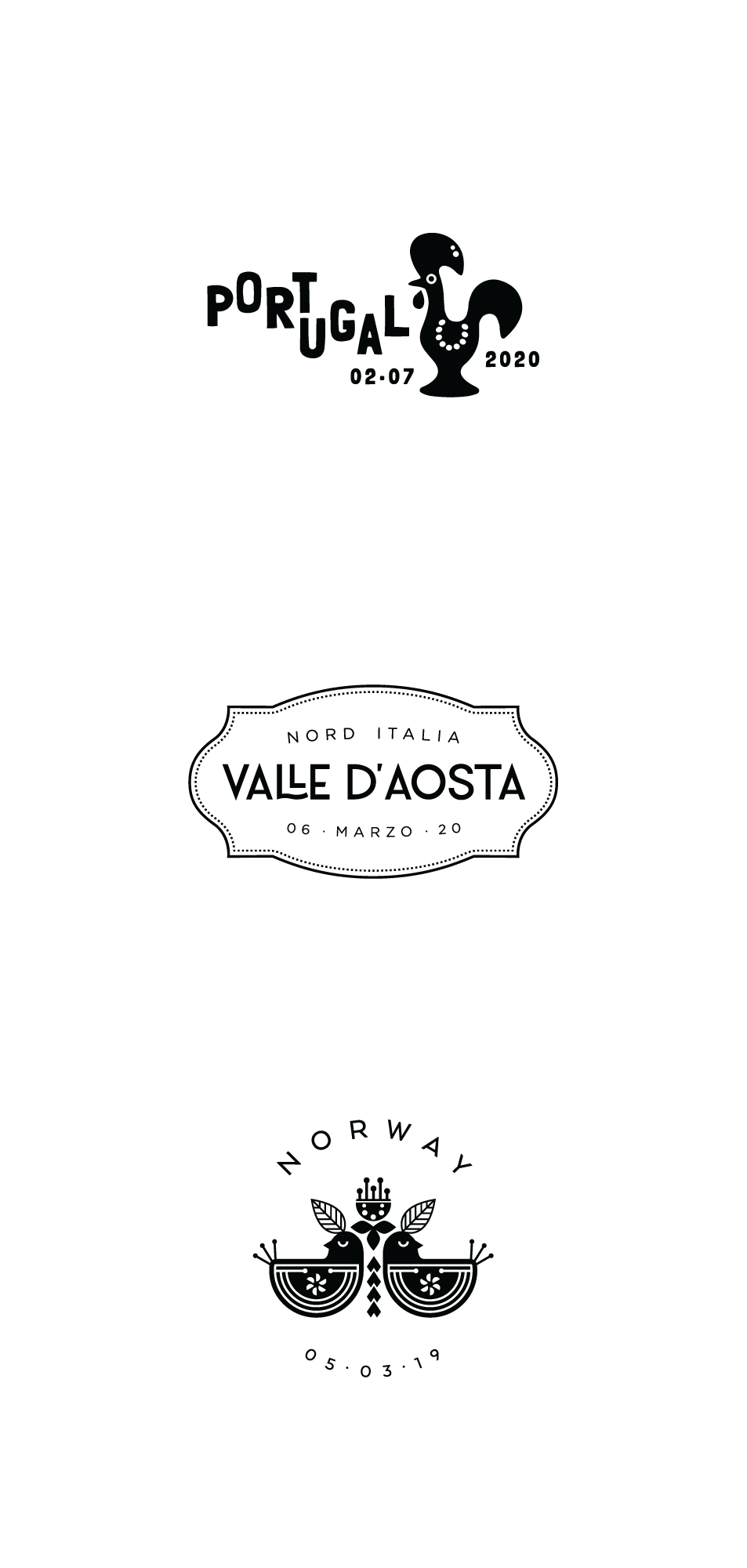 Portugal, Valle D'Aosta + Norway stamps