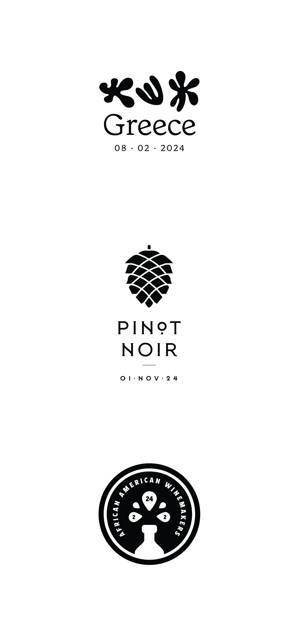 Greece, Pinot Noir + African American Winemakers stamps