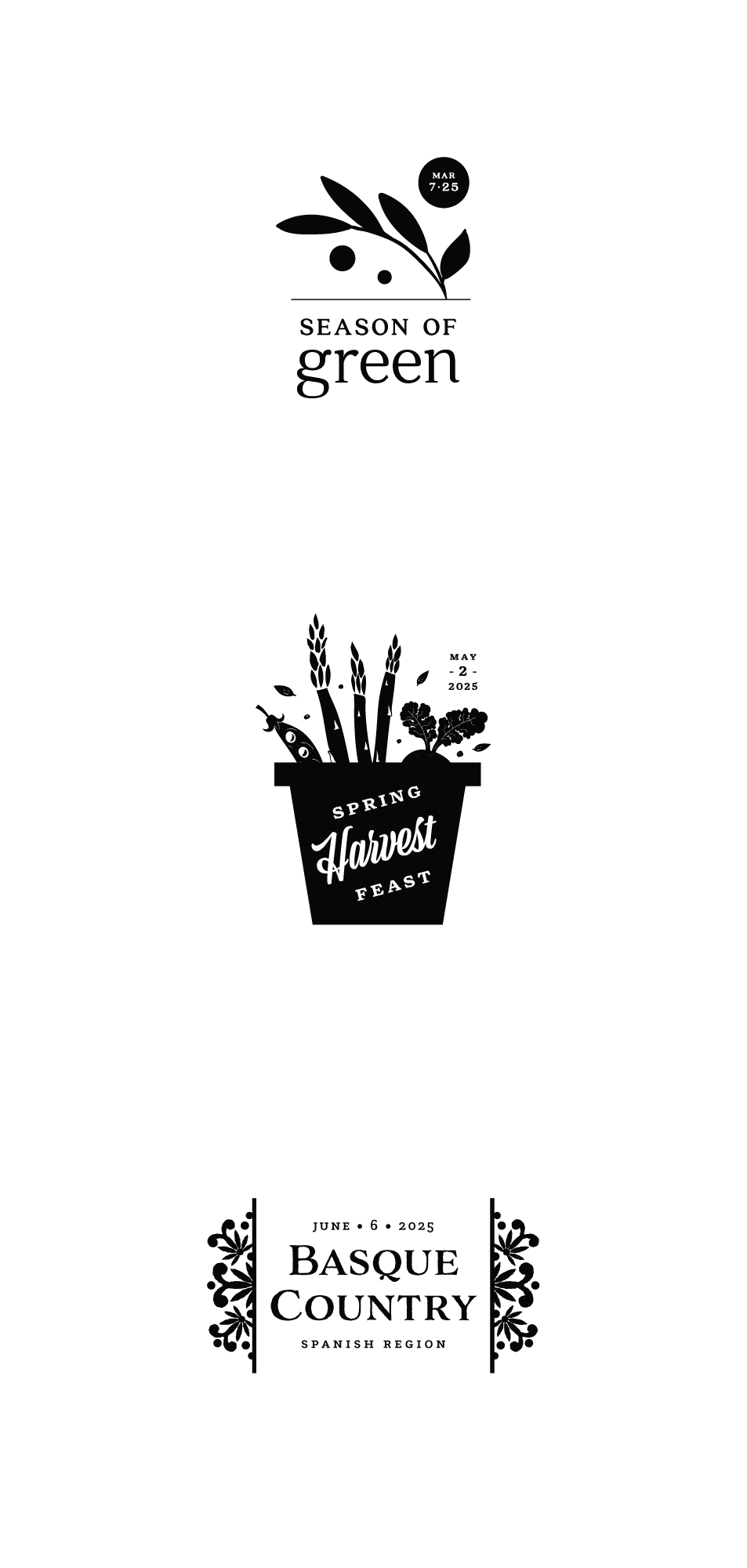 Season of Green, Spring Harvest Feast + Basque Country stamps