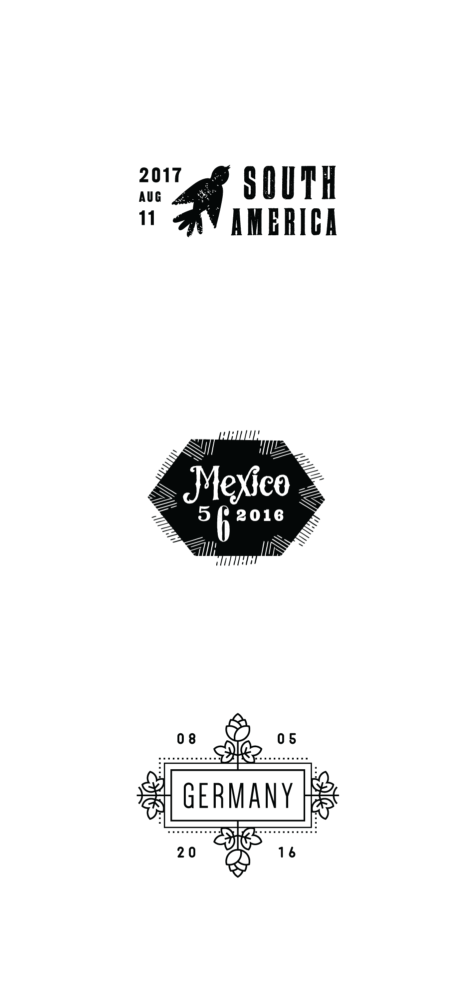 South America, Mexico + Germany stamps