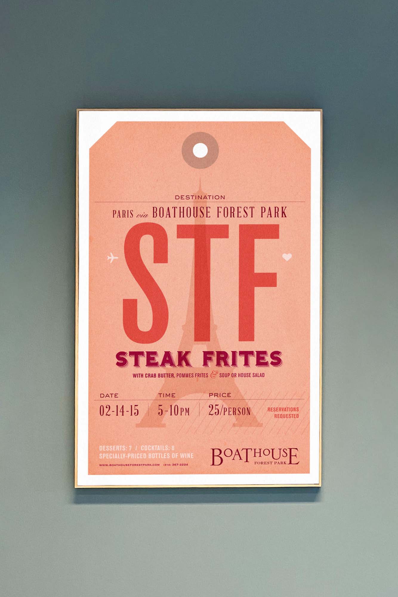 The Boathouse Forest Park Steak Frites poster