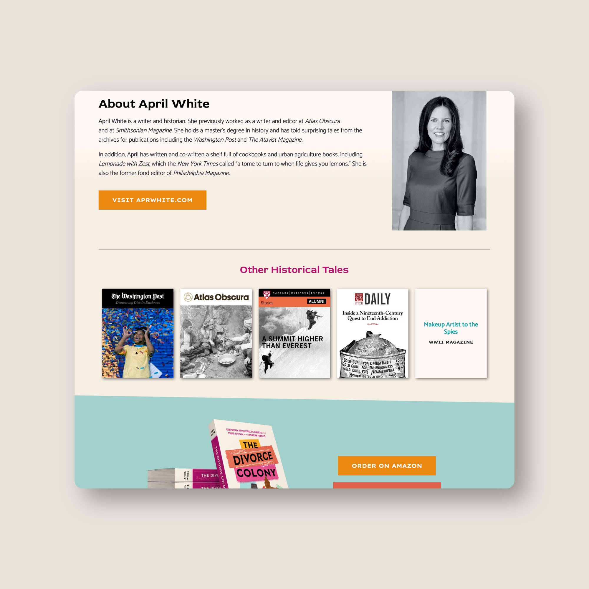 website About April White page