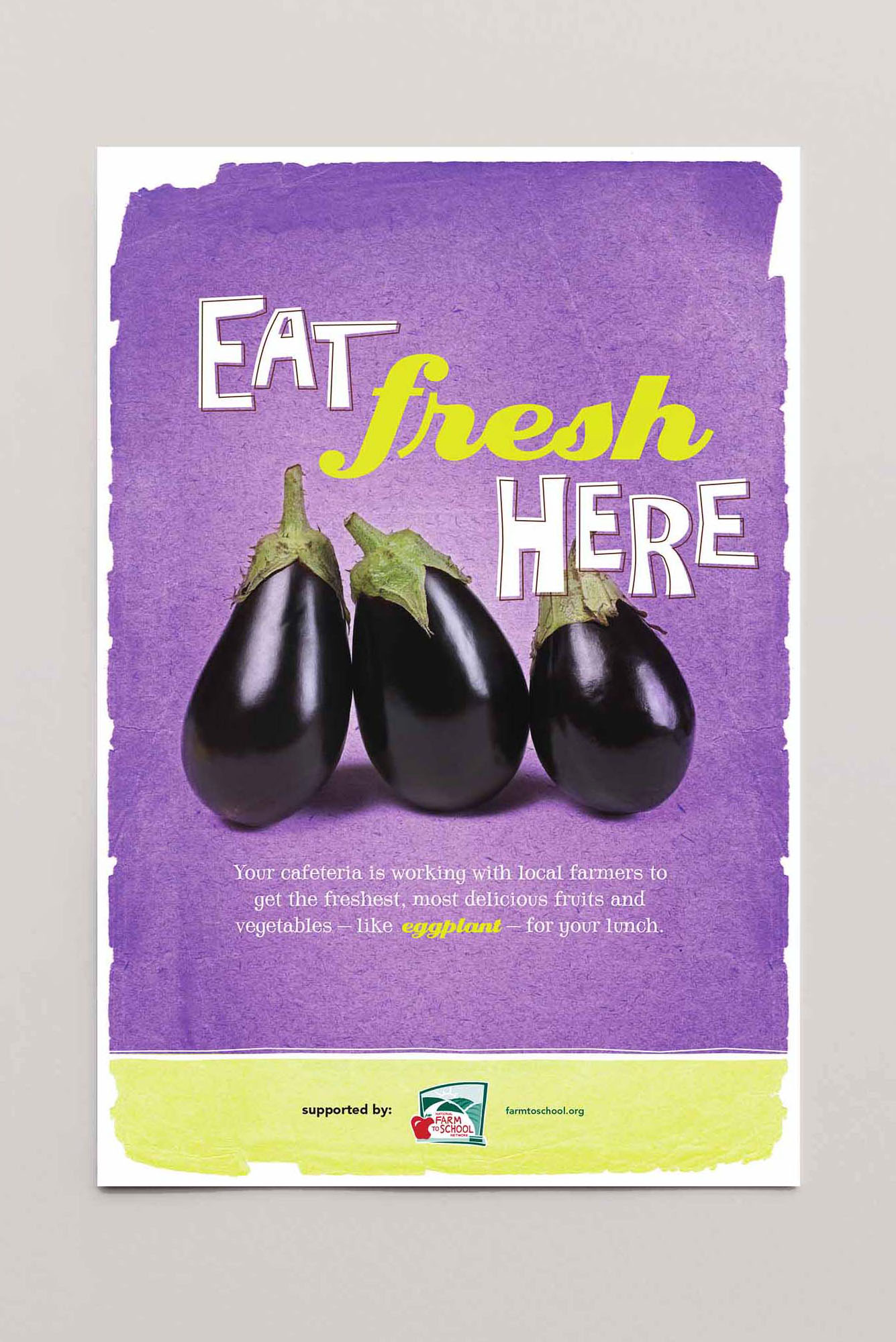 Eat Fresh Here eggplant poster
