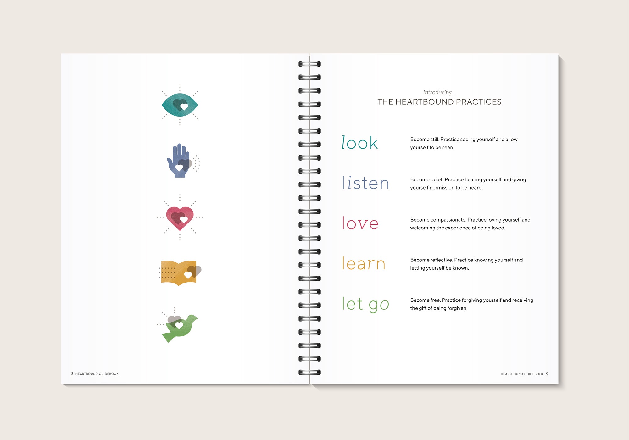 HeartBound guidebook practices spread