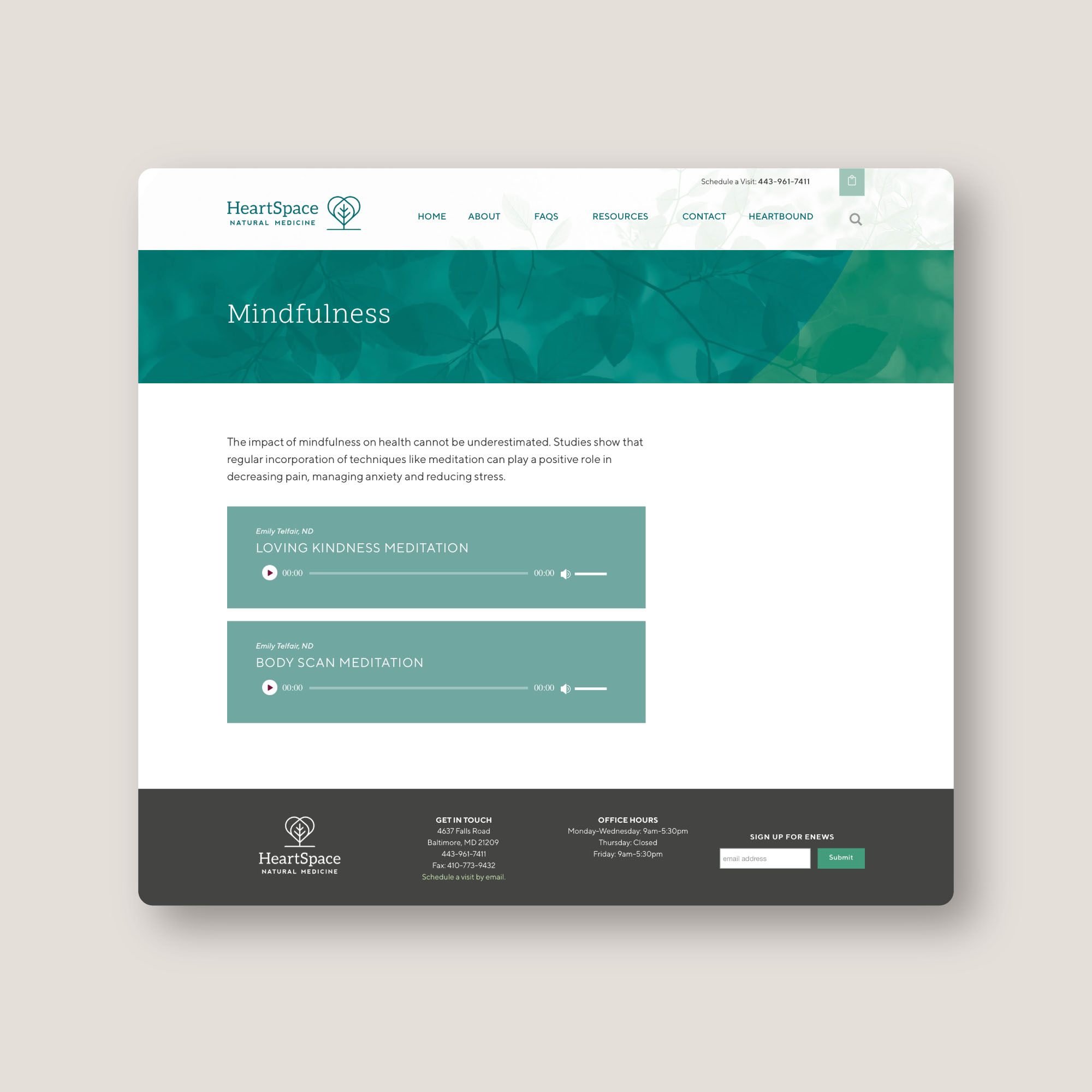 website Mindfulness page