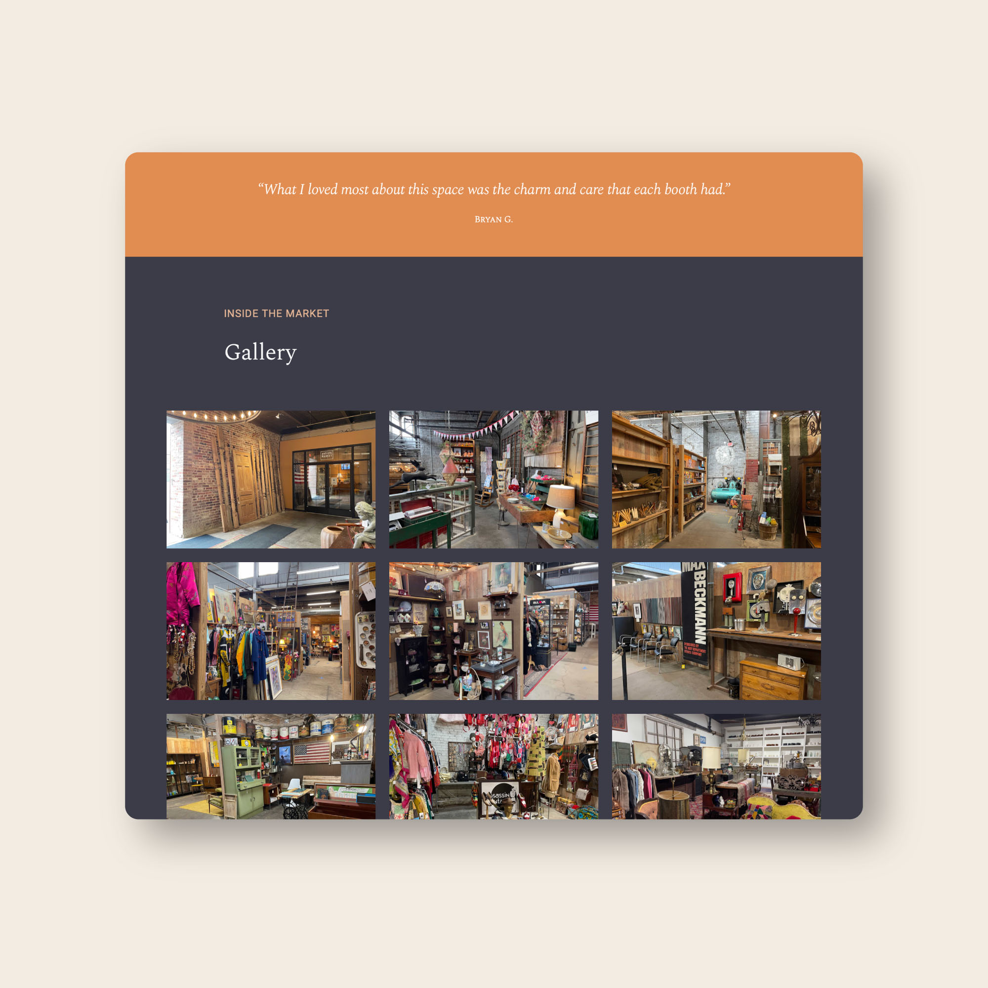 website gallery section