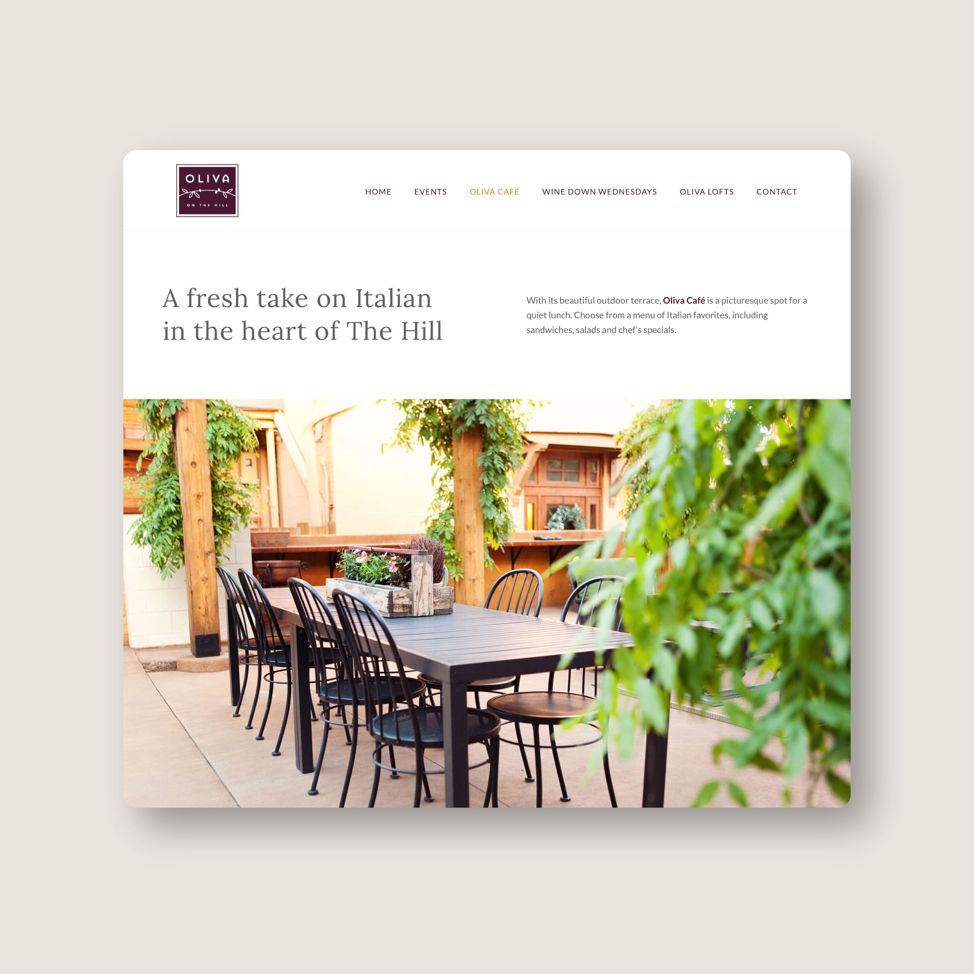 site cafe page